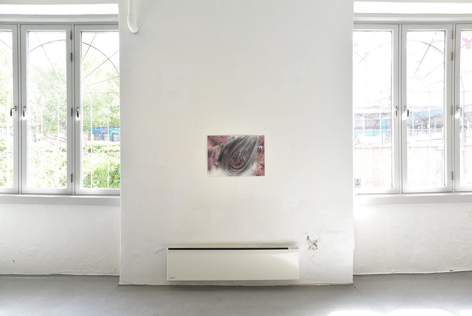 Installation view of horse comet drawing