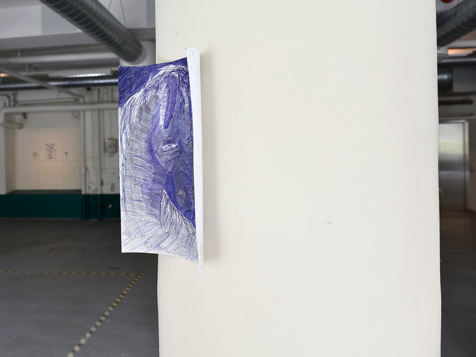 Drawing on pillar installation view
