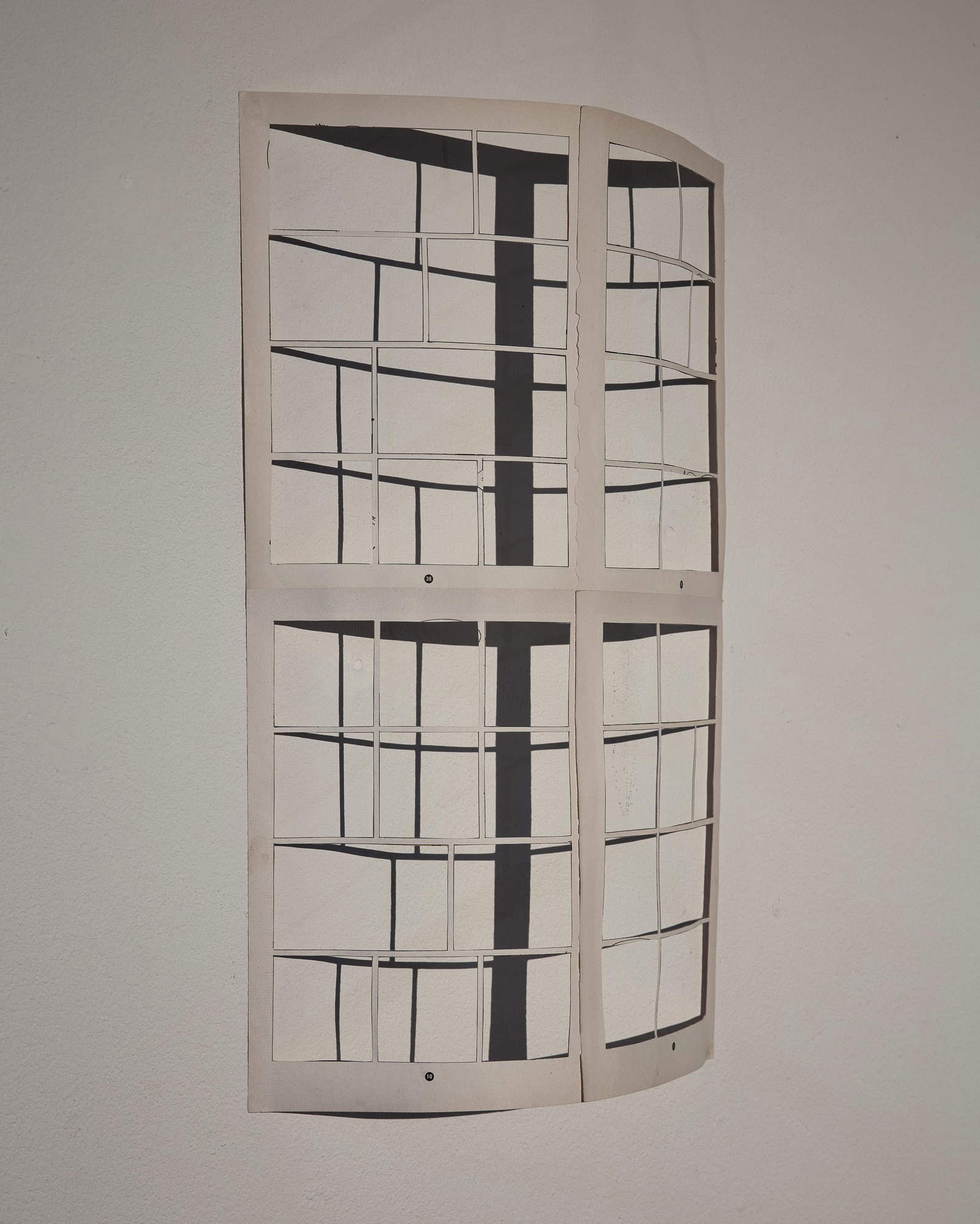 elsewhere an artwork paper sculpture wall window comicbook by Irish artist Anna Clawson