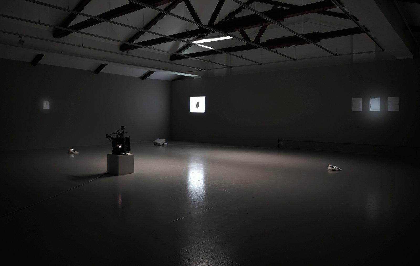 Full installation view of quiet commuters exhibition